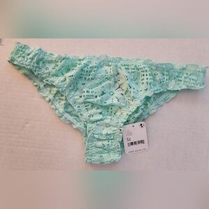 Free People Intimately Lace Arctic Ice Stretch Bikini Panty Sz MED NWT